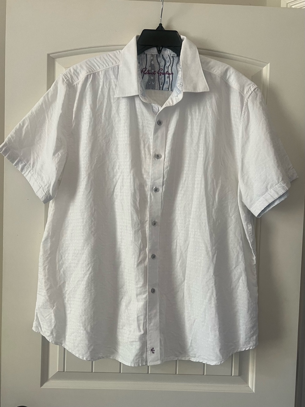 Robert Graham Mens 3XL Classic Fit White linen button down shirt